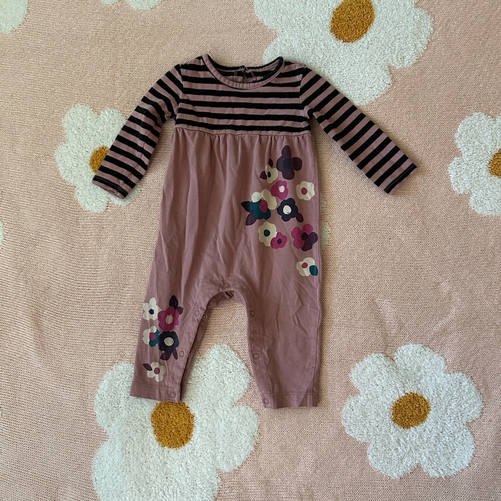 Tea Collection Striped Floral Romper